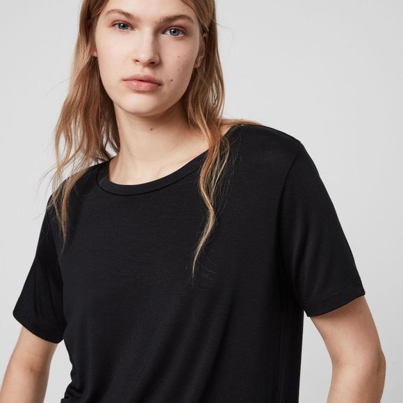 ALL SAINTS RYDER LUX RUCHED SIDE TIE T-SHIRT - Picture 4 of 8